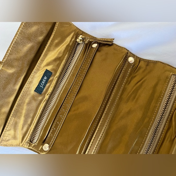 J. Crew Satin Gold Women's Jewellery Travel Pouch - Picture 3 of 8